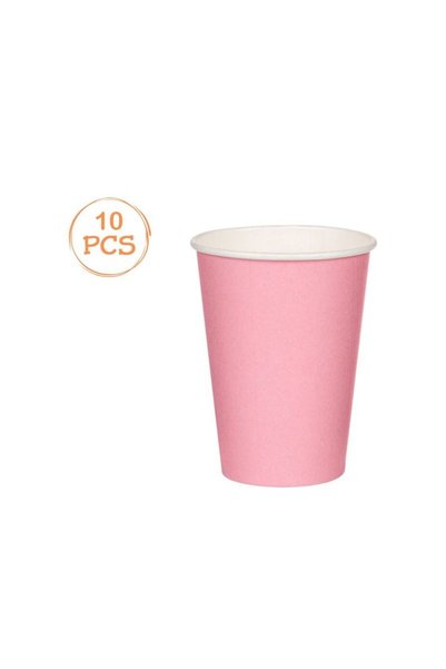 Jumbo Ροζ Χάρτινα Ποτήρια 270ml - 10 τεμάχια