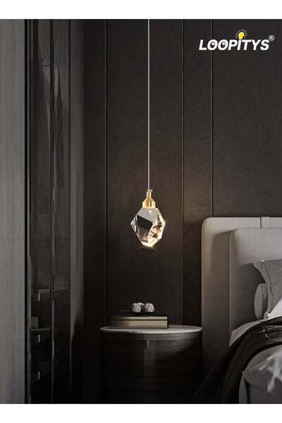 Generic LOOPITYS Modern crystal chandelier, LED crystal chandelier (three col...
