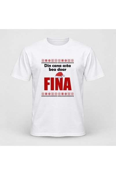 Fabricacucadouri.ro Tricou personalizat Din cana asta bea doar fina, craciun,...
