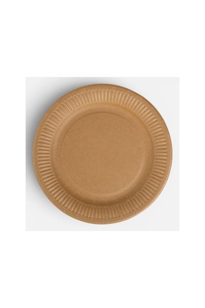 Jumbo Kraft Paper Plates Ø23cm - 50pcs