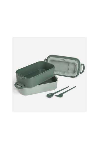 Jumbo Caserola cu 2 Niveluri, Furculita si Lingura Verde