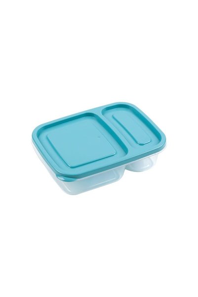 Jumbo Caserola Transparenta cu 2 Compartimente & Capac Petrol 750ml