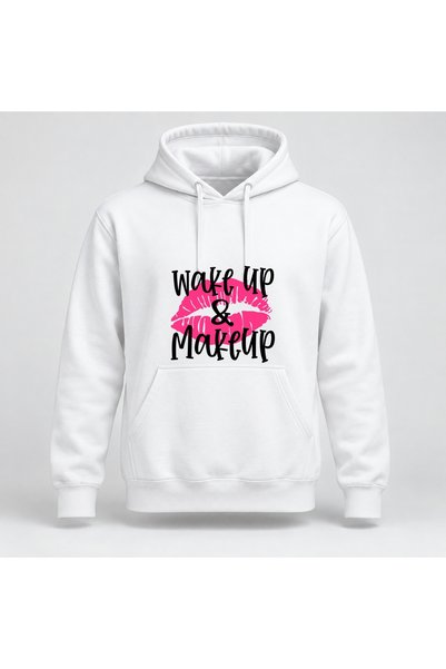 Fabricacucadouri.ro Hanorac personalizat Wake up & makeup lips