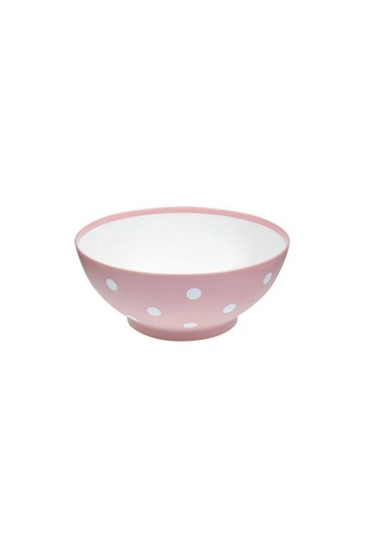 Jumbo Matte Pink White Plastic Bowl with Polka Dots 750ml