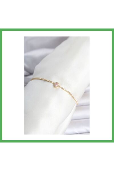 Nur store Çanta Brass Gold Color Pink Drop Model Waterway Women's Bracelet Be...