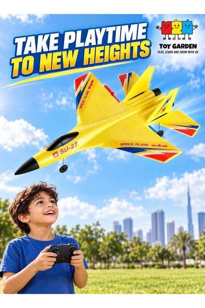 TOY GARDEN RC Fighter Jet Plane with 2.4GHz 2CH Remote Control – Foam Remote ...