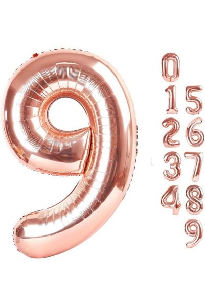 TOY GARDEN 40 Inch Rose Gold Number 9 Foil Balloon for Birthday Party Decorat...