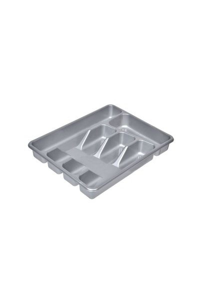 Jumbo Suport pentru Tacamuri cu 5 Compartimente Gri din Plastic 26,5x34x4,5cm
