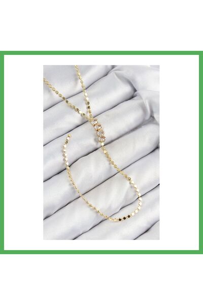 Nur store Çanta Brass Zircon Stone Crushed Chain Model Gold Color Y Necklace ...