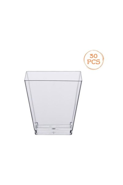 Jumbo Set of Reusable Square Transparent Plastic Bowls 240ml - 30pcs