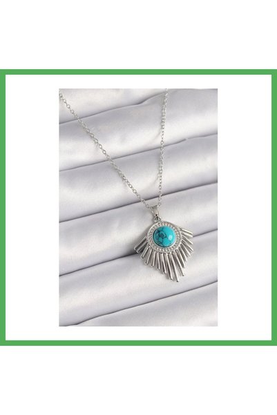 Nur store Çanta 316L Steel Silver Color Chain Blue Beaded Zircon Stone Women'...