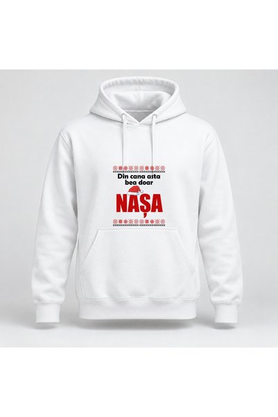 Fabricacucadouri.ro Hanorac personalizat Din cana asta bea doar nasa, craciun...