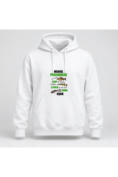 Fabricacucadouri.ro Hanorac personalizat Meniul pescarului