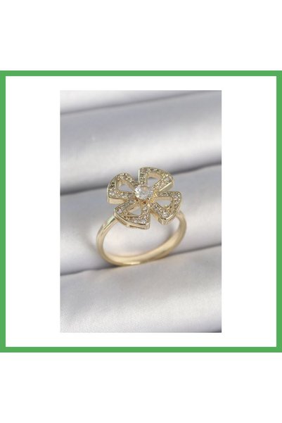Nur store Çanta Brass Gold Color Zircon Stone Clover Model Adjustable Women's...