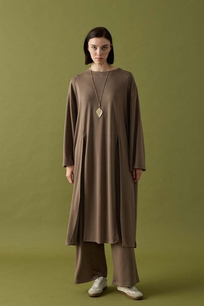 Ceylan Otantik Set pantaloni tunică cu inserții de nurcă