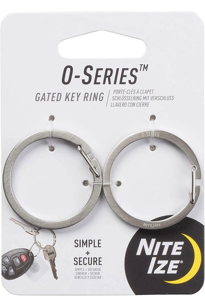 Nite Ize O-Series Gated Key Ring, Stainless Steel Split Ring Alternative, 2 Pack