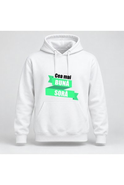 Fabricacucadouri.ro Hanorac personalizat Cea mai buna soră, model verde deschis