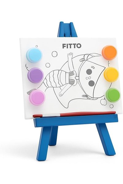 fitto مجموعة فنون عالم البحار - ألواح قماشية 6×4، حامل رسم، 6 ألوان طلاء وفرشاة