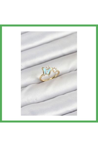 Nur store Çanta Brass Gold Color Butterfly Model Women's Ring Bezoss
