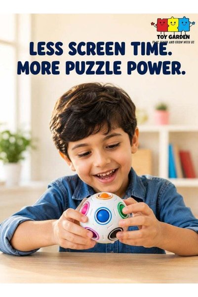 TOY GARDEN Magic Rainbow 3D Puzzle Ball – 12-Hole Speed Cube Ball, Fun Decomp...
