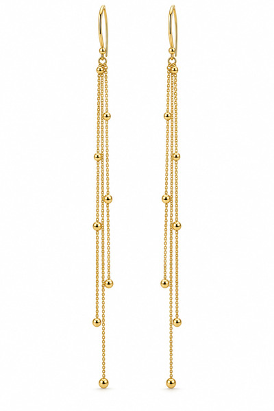 SAAF Jewelry Alessia long earrings in gold-plated stainless steel with chains...