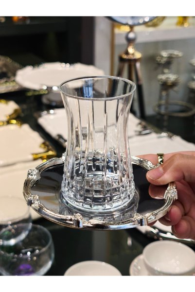 P&ORA PREMIUM KITCHEN PRODUCTS Silver Plated Rose Pattern Eli̇f Cut-Out Tea S...