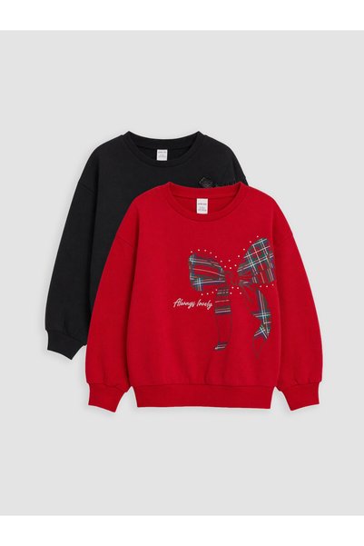 LC Waikiki 2-Piece Sim and Stone Printed Thick Sweatshirt for Girls from Uzg ...