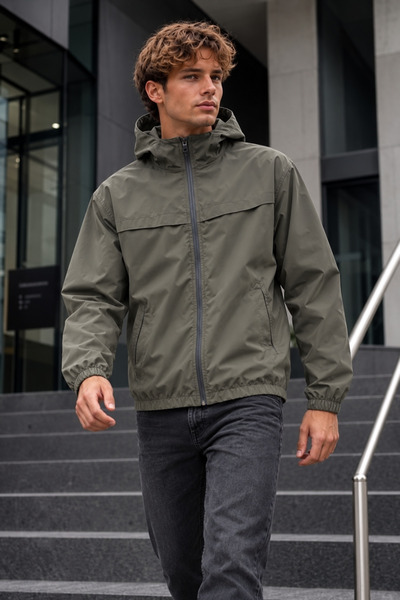 DAMGA JEANS Men's Hooded Premium Casual Windbreaker