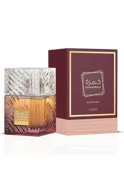 lattafa Men's Eau de Parfum Khamrah Dukhan Oriental Smoky cu Tutun, 100 ml
