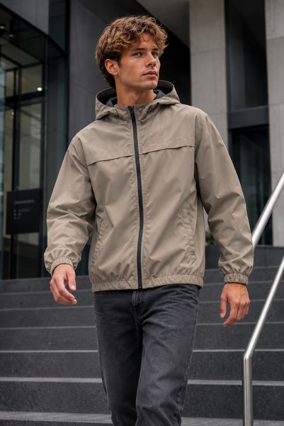 DAMGA JEANS Men's Hooded Premium Casual Windbreaker