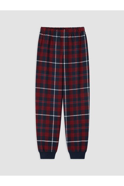 LC Waikiki Peak New Season Navy Blue Plaid Boys' Pajama Bottoms