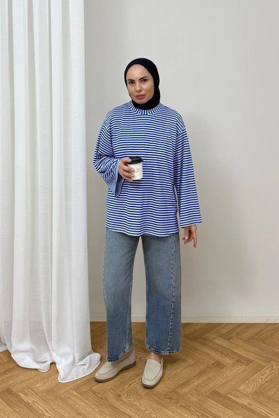 Melike Tatar Çizgili Tunik 3-0010
