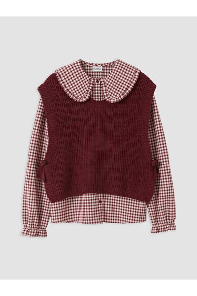 LC Waikiki Esvab • Modern & Distinctive Checkered Embroidered Girls' Shirt an...