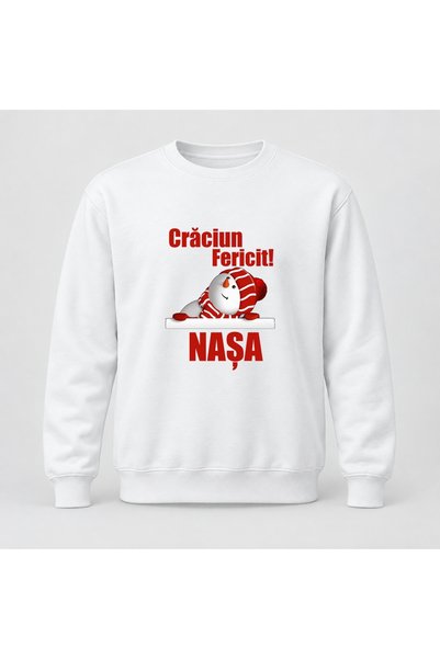 Fabricacucadouri.ro Pulover personalizat Craciun fericit nasa, model 3