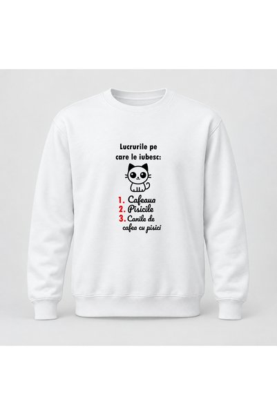 Fabricacucadouri.ro Pulover personalizat Lucrile pe care le iubesc cafeaua, p...
