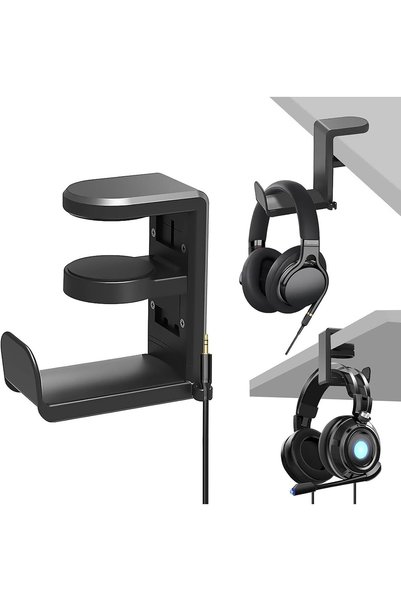 GoodTool حامل سماعات الرأس تحت المكتب بزاوية دوران 360 درجة °   حامل سماعات ر...