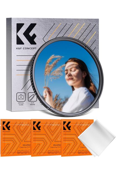 K&F CONCEPT فلتر تشتت الضوء الأسود مقاس 82 مم 1/4 وفلتر استقطاب دائري في واحد