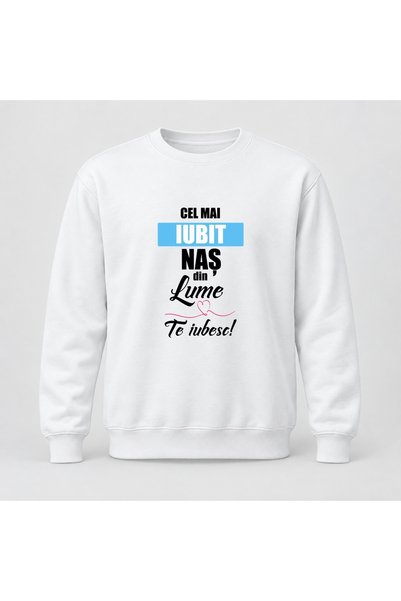 Fabricacucadouri.ro Pulover personalizat Cel mai iubit nas din lume, te iubesc