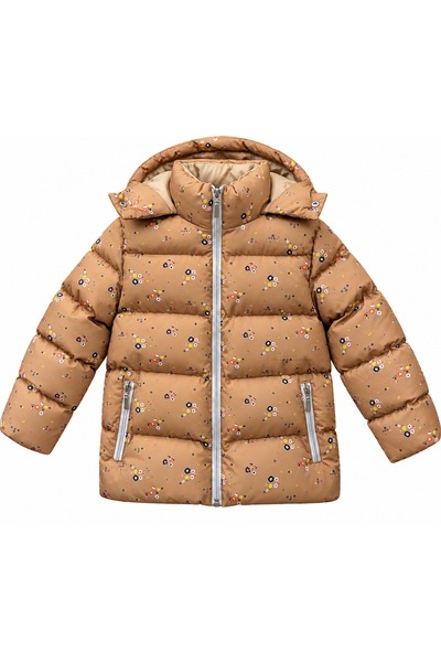 CALEMORE Girl's Hooded Zippered Winter Puffer Coat