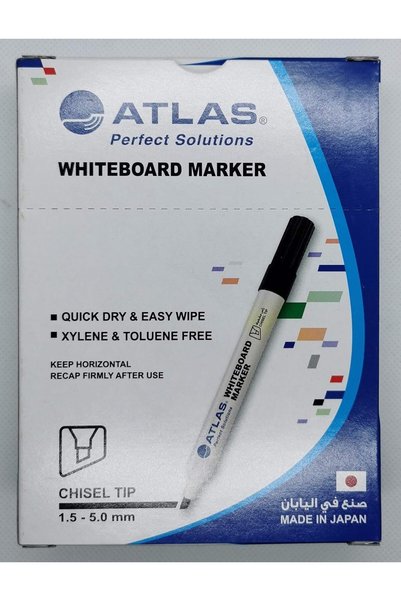 Atlas Whiteboard Marker Chisel Black