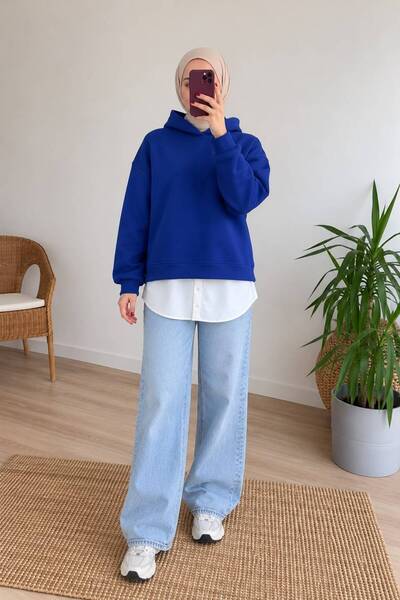 onlymoon Women's Hijab Shirt with Apparatus Sweatshirt |   3 Yarn Fabrics |  ...
