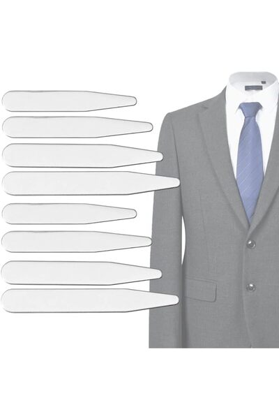 EXCEFORE Collar Stays for Mens Dress Shirts, 8 Pieces Stainless Steel Collar ...
