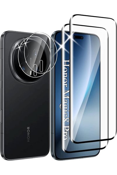 GENERAL زجاج مقوى متوافق مع هاتف Honor Magic8 Pro، حماية كاملة للشاشة ثلاثية ...