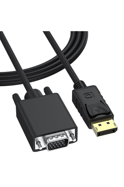 GENERAL كابل DisplayPort إلى VGA بطول 6 أقدام، محول DP إلى VGA أحادي الاتجاه،...