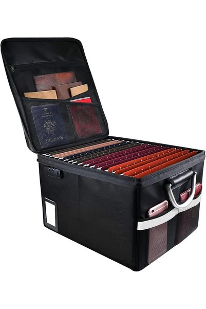 TERRIFI Fireproof Document Box, Fireproof File Box with Lids, Important Docum...