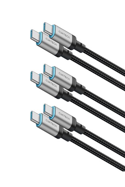Cuktech كابل USB-C بقوة 240 واط، عبوة من 3 قطع، طول 1.5 متر، شحن سريع 6 أمبير...