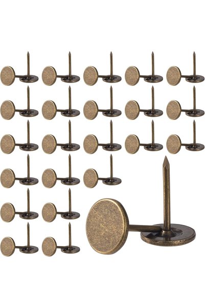 Yelajoy 100pcs Heavy Duty Thumb Tacks, Metal Flat Head Push Pins and Upholste...
