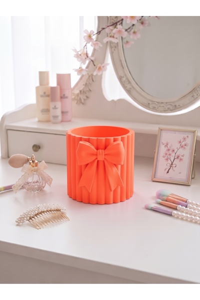 Dumledo Striped Ribbon Desktop Pen Holder |   Makeup Organizer |   Decorative...