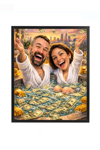 Fabricacucadouri.ro Tablou caricatura cuplu la gratar personalizat dupa poza ...