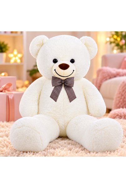 Moontoys Plush Teddy Bear 80 cm Large Size Teddy Bear with White Bow
